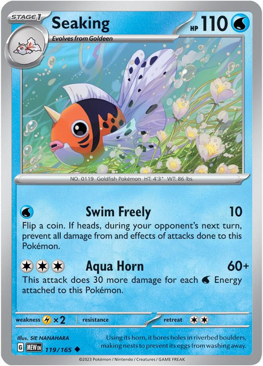 Seaking Reverse Holo 119/165 Scarlet & Violet 151 Pokémon Raw