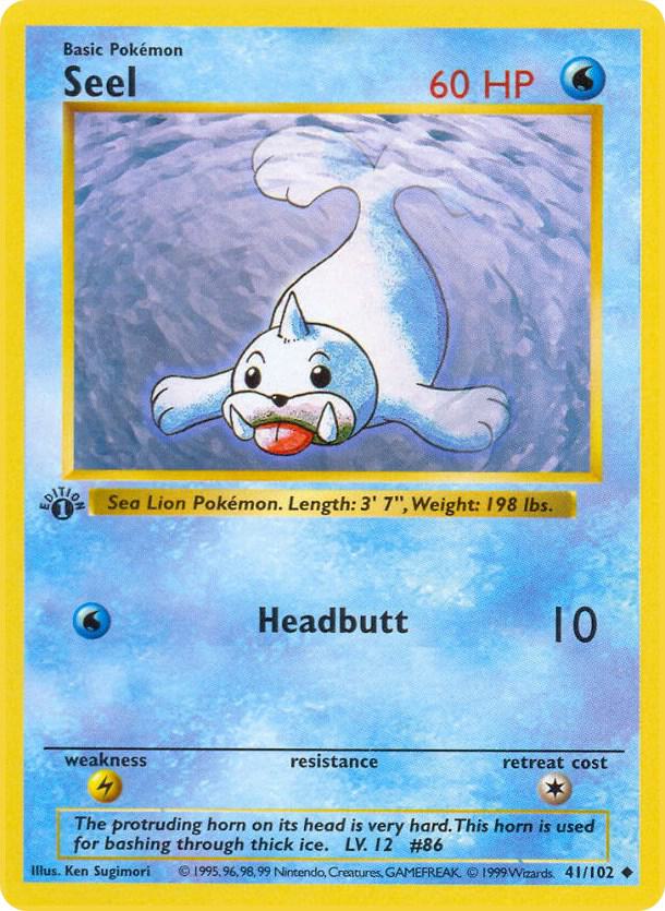 Seel 41/102 Pokémon Base Set Shadowless Raw