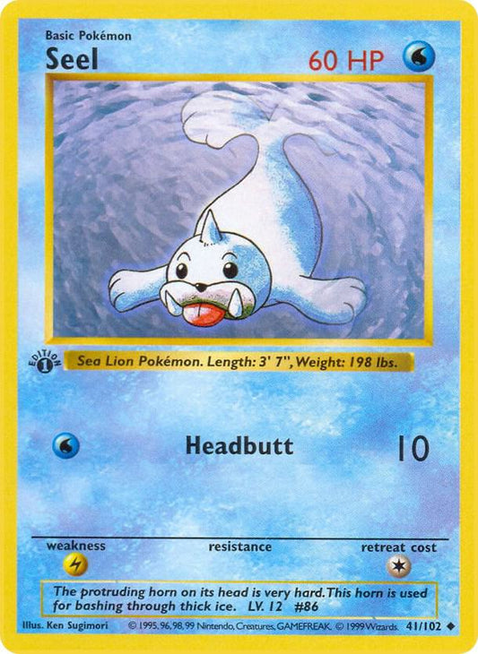 Seel 41/102 Pokémon Base Set Shadowless Raw