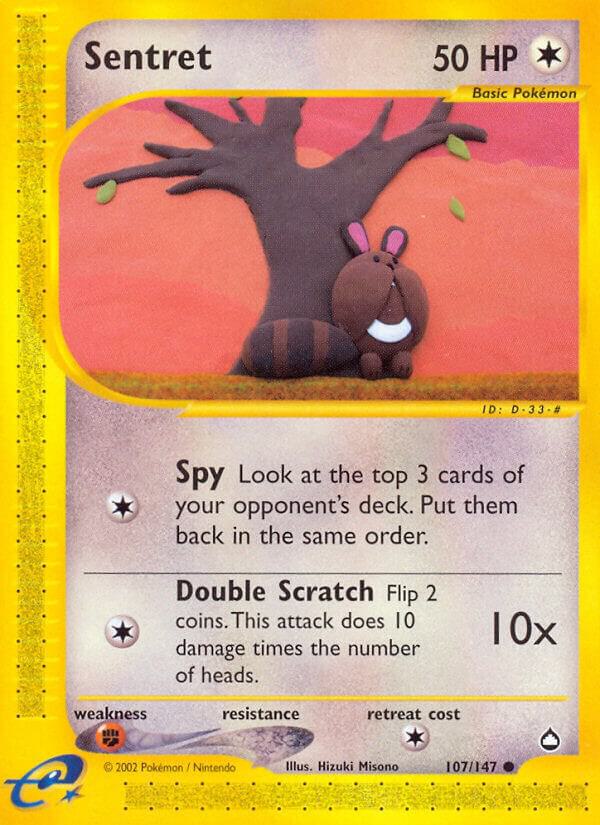Sentret 109/147 Reverse Holo Pokémon E-Series Aquapolis Raw
