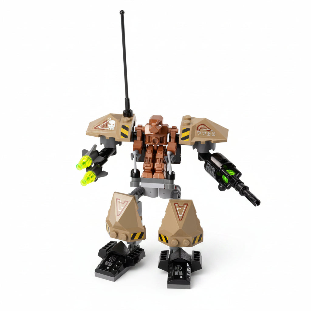 Toy robot figure with a white background