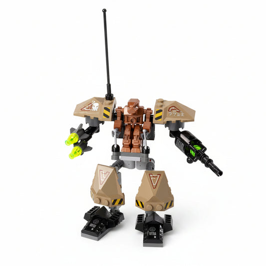 Toy robot figure with a white background