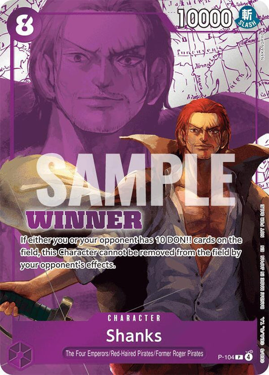 Shanks P-104 Winner Stamp ONE PIECE! Raw