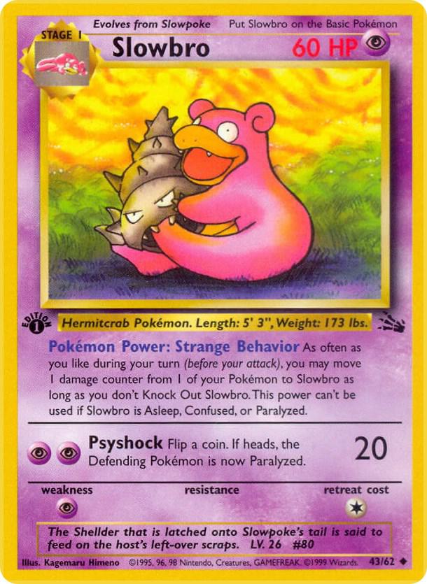 Slowbro 43/62 Pokémon Fossil Raw