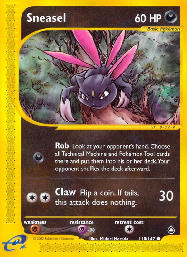 Sneasel 110/147 Pokémon E-Series Aquapolis Raw