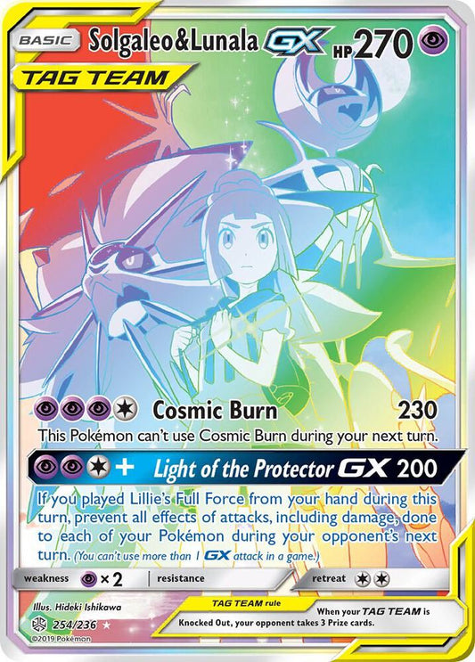 Solgaleo & Lunala GX /236 Pokémon Cosmic Eclipse Raw