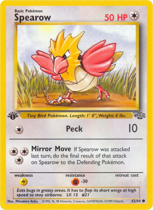 Spearow 62/64 Pokémon Jungle Raw
