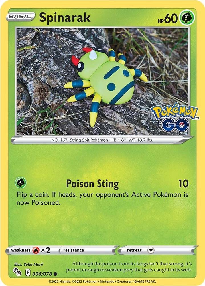 Spinarak 006/078 Sword & Shield Pokémon Go Pokémon Raw