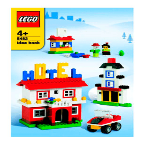 LEGO idea book Instructions with building sets and characters on a blue background