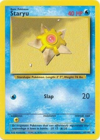 Staryu 65/102 Pokémon Base Set Unlimited Raw