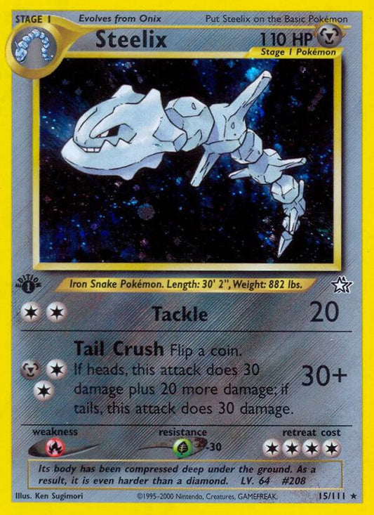 Steelix 15/111 Cosmos Holo Pokémon Neo Genesis Raw