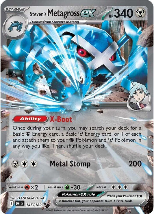 Steven's Metagross EX 145/182 Pokémon Destined Rivals Raw