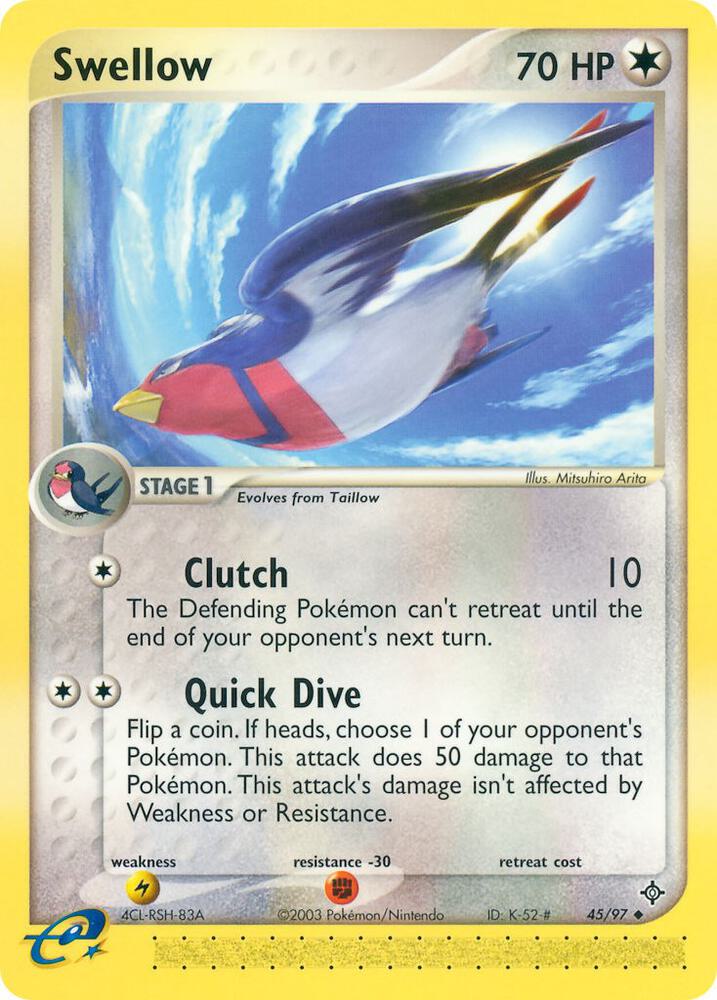 Swellow 45/97 Pokémon EX Dragon Raw