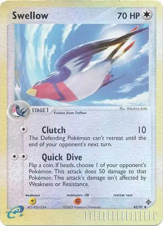 Swellow 45/97 Reverse Holo Pokémon EX Dragon Raw