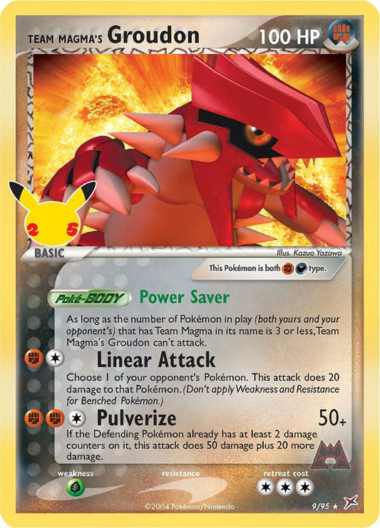 Team Magma's Groudon Classics Collection 9/95 Pokémon Celebrations Raw
