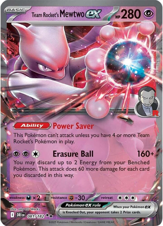 Team Rocket's Mewtwo EX 081/182 Pokémon Scarlet & Violet Destined Rivals