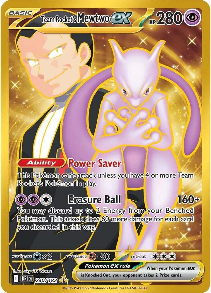 Team Rocket's Mewtwo EX 240/182 Pokémon Scarlet & Violet Destined Rivals