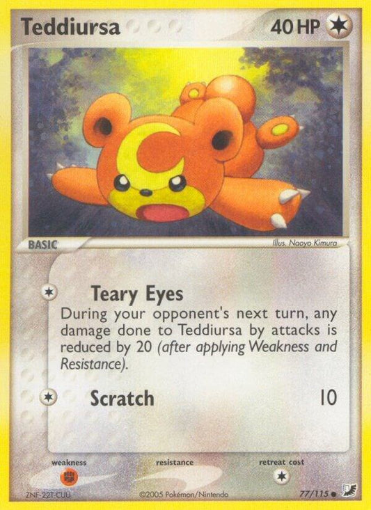 Teddiursa 77/115 EX Unseen Forces Pokémon Raw