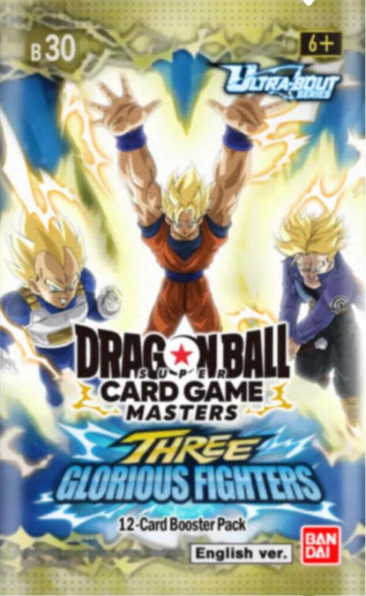 Dragon Ball card game booster pack with characters on a white background