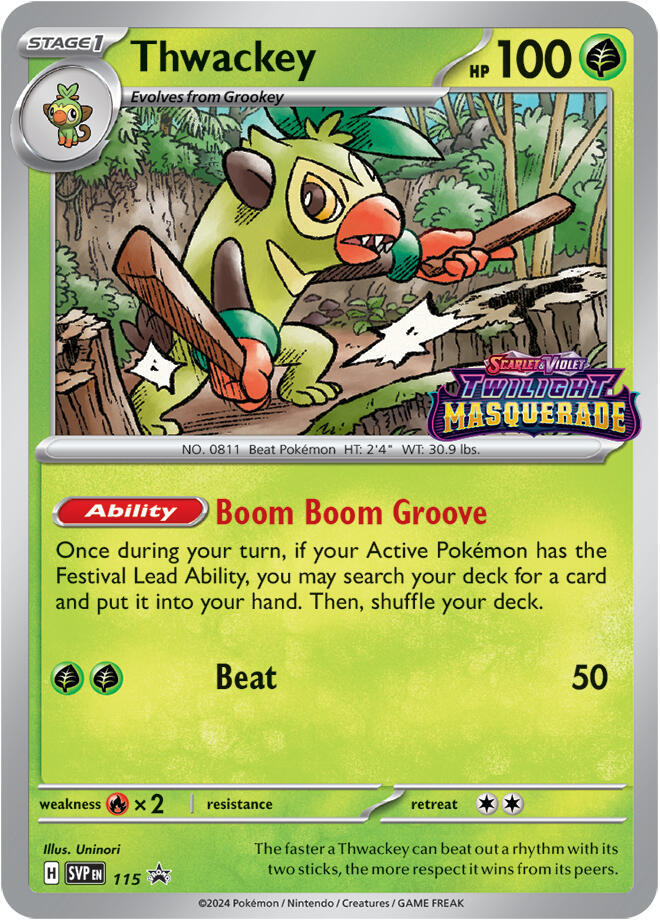 Thwackey SVP115 Stamped Promo Pokémon Scarlet & Violet Promo Raw