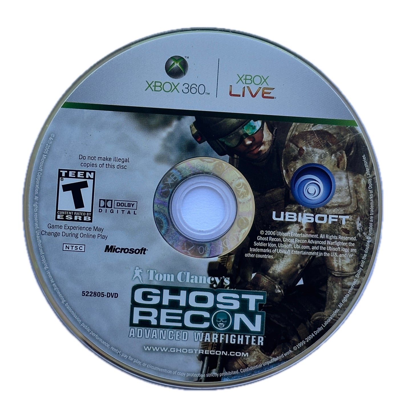 Tom Clancy's Ghost Recon Advance Warfighter Xbox 360 Loose Disc
