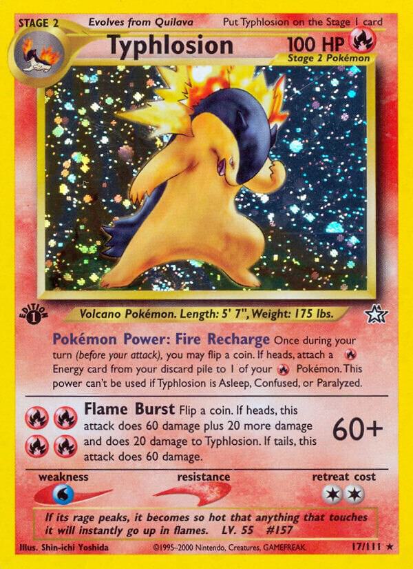 Typhlosion Cosmos Holo 17/111 Pokémon Neo Genesis Raw