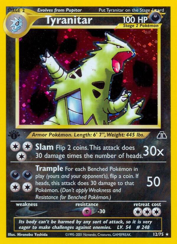 Tyranitar 12/75 Cosmos Holo Neo Discovery Pokémon Raw