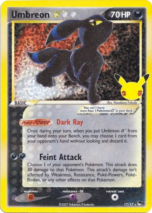 Umbreon Gold Star Classics Collection 9/95 Pokémon Celebrations Raw