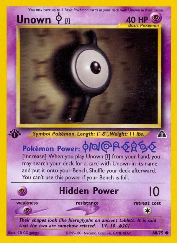 Unown [I] 68/75 Neo Discovery Pokémon Raw