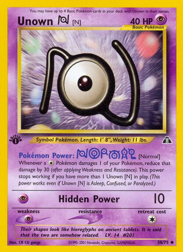 Unown [N] 50/75 Neo Discovery Pokémon Raw