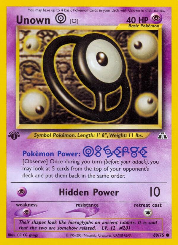 Unown [O] 69/75 Neo Discovery Pokémon Raw