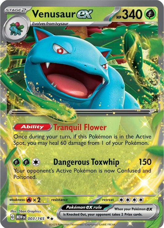 Venusaur EX 003/165 Scarlet & Violet 151 Pokémon Raw