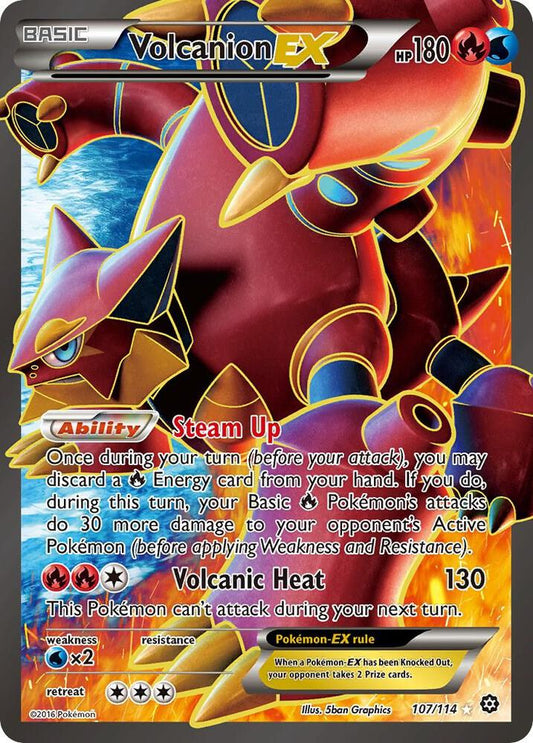 Volcanion EX 107/114 Pokémon XY Steam Siege Raw