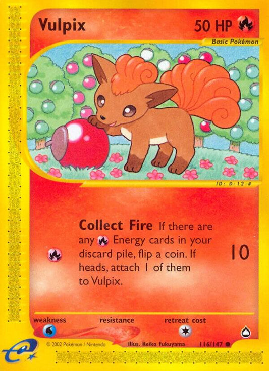 Vulpix 116/147 PokémonE-Card Series Aquapolis Raw
