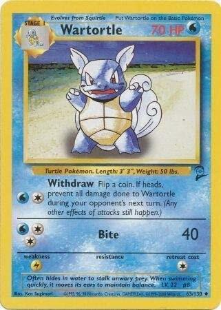 Wartortle 53/130 Pokémon Base Set 2 Raw