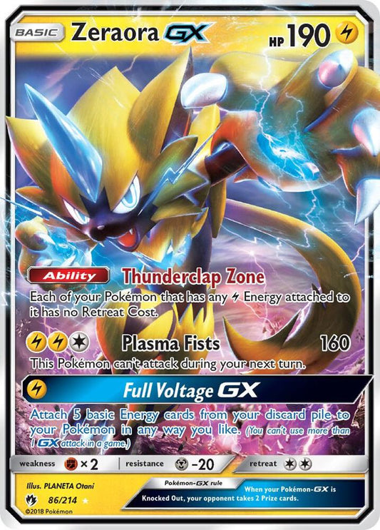 Zeraora GX 86/214 Pokémon Sun & Moon Lost Thunder Raw